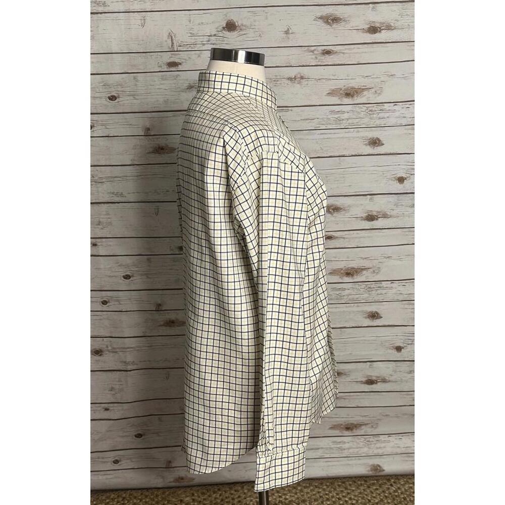 Polo by Ralph Lauren cotton white/navy/yellow plaid button-up shirt Size XL - Picture 4 of 7